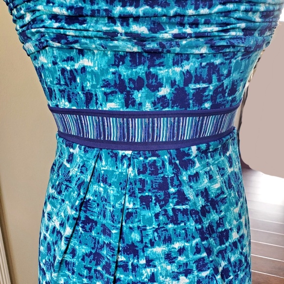 BCBG size XS blue watercolor dress - Picture 5 of 8